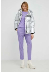 Weekend Max Mara kurtka puchowa damska kolor srebrny zimowa. Okazja: na co dzień. Kolor: srebrny. Materiał: puch. Sezon: zima. Styl: casual #2