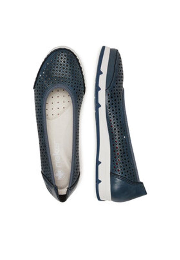 Rieker Baleriny CEO-L3065-14 Granatowy. Kolor: niebieski. Materiał: materiał