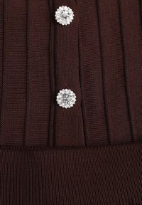 Born2be - Brązowy Komplet z Wiskozą Rozkloszowana Spódnica i Bluzka z Baskinką Adrimala. Kolor: brązowy. Materiał: wiskoza #2