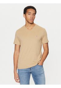 Tommy Jeans T-Shirt Jaspe DM0DM20364 Beżowy Slim Fit. Kolor: beżowy