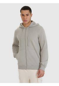 4f - 4F Bluza dresowa rozpinana z kapturem męska - szara XL. Okazja: na co dzień. Typ kołnierza: kaptur. Kolor: szary. Materiał: dresówka. Wzór: gładki, ze splotem. Styl: sportowy, casual