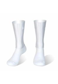 BIKEFLOW - Skarpety rowerowe Aero Whiteline z silikonowym paskiem lato. Kolor: biały. Sport: kolarstwo #1