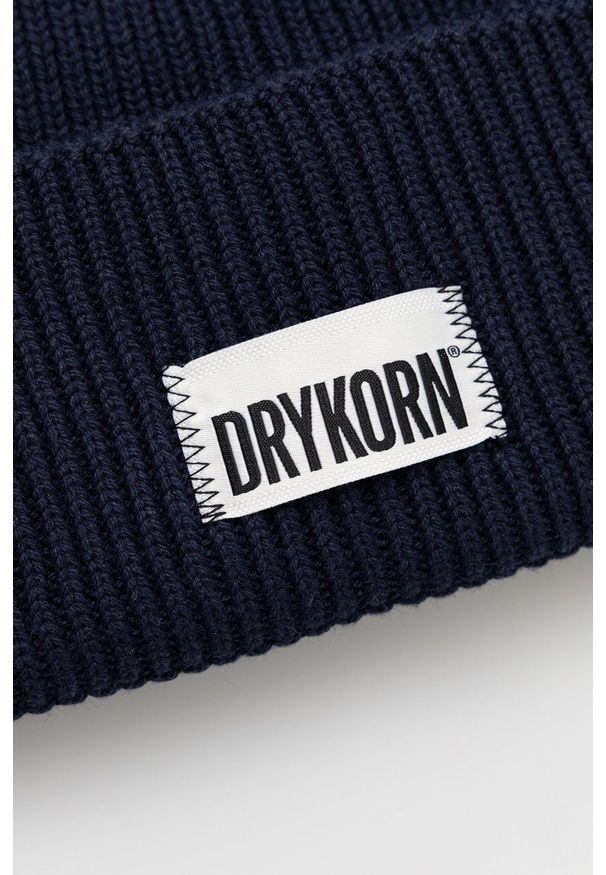 Drykorn - Czapka z domieszką wełny Loah. Kolor: niebieski. Materiał: wełna
