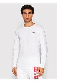 Alpha Industries Longsleeve Basic Small Logo 198517 Biały Regular Fit. Kolor: biały. Materiał: bawełna. Długość rękawa: długi rękaw #1