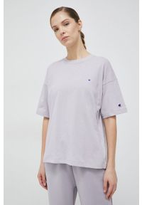 Champion t-shirt bawełniany kolor fioletowy. Kolor: fioletowy. Materiał: bawełna #4