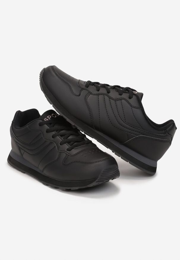 Born2be - Czarne Buty Sportowe Laodosa. Okazja: na co dzień. Wysokość cholewki: przed kostkę. Kolor: czarny. Materiał: materiał. Szerokość cholewki: normalna. Wzór: haft, aplikacja, napisy
