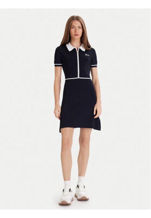 Guess Sukienka dzianinowa V5GK00 Z3D60 Granatowy Regular Fit. Kolor: niebieski. Materiał: wiskoza