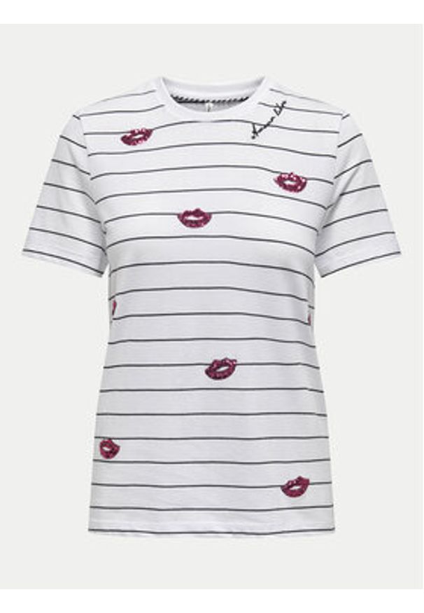 only - ONLY T-Shirt Kita 15332698 Biały Regular Fit. Kolor: biały. Materiał: bawełna