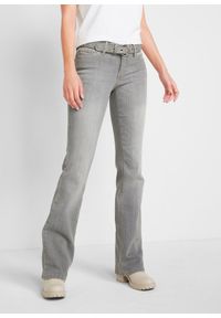 bonprix - Wygodne dżinsy ze stretchem o kroju bootcut, mid waist. Kolor: szary #1