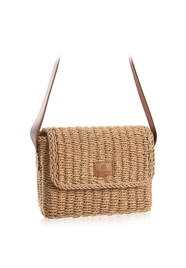 Betlewski - Modna torebka na ramię SOLLY BETLEWSKI beżowy / brązowy. Kolor: beżowy, brązowy, wielokolorowy. Styl: wakacyjny, elegancki, boho, casual. Rodzaj torebki: na ramię