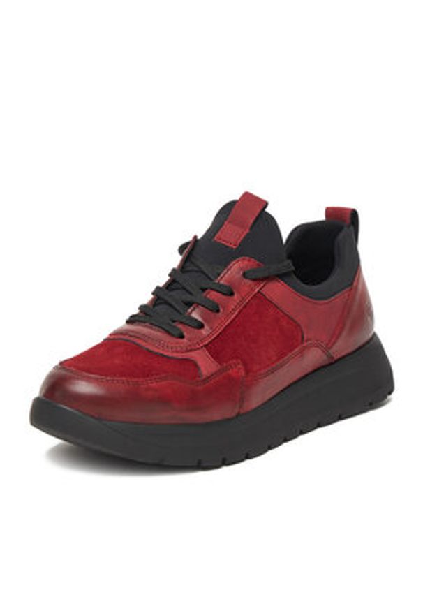 Remonte Sneakersy D2V00-35 Bordowy. Kolor: czerwony. Materiał: skóra