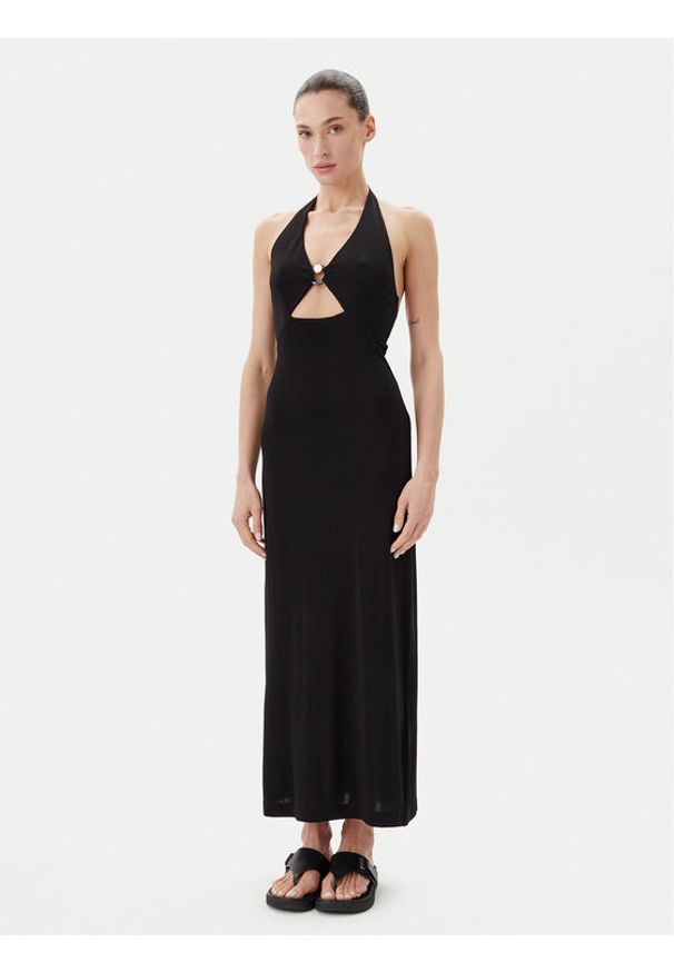Max Mara Beachwear Sukienka koktajlowa Ghiotto 2516621059 Czarny Slim Fit. Kolor: czarny. Materiał: wiskoza. Styl: wizytowy