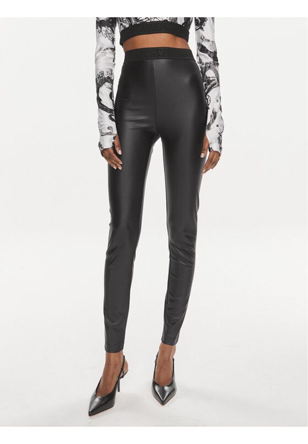 Versace Jeans Couture Legginsy 76HAC101 Czarny Skinny Fit. Kolor: czarny. Materiał: syntetyk