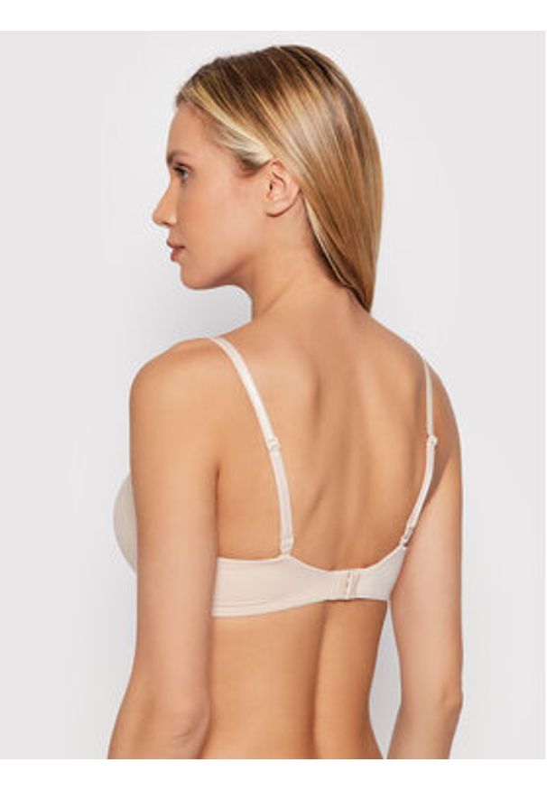Calvin Klein Underwear Biustonosz bezfiszbinowy 000QF6017E Beżowy. Kolor: beżowy. Materiał: syntetyk