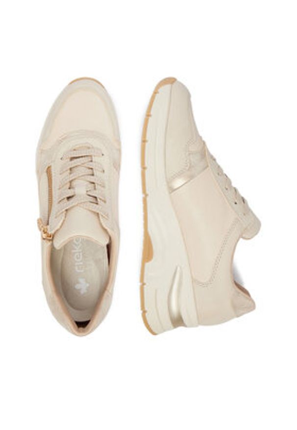 Rieker Sneakersy N9301-60 Beżowy. Kolor: beżowy. Materiał: skóra, syntetyk