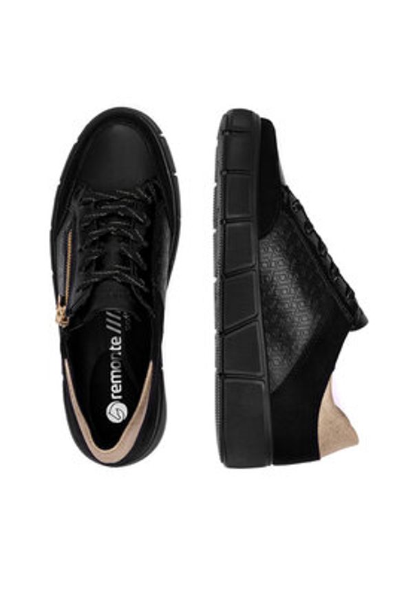 Remonte Sneakersy D1T00-03 Czarny. Kolor: czarny. Materiał: skóra