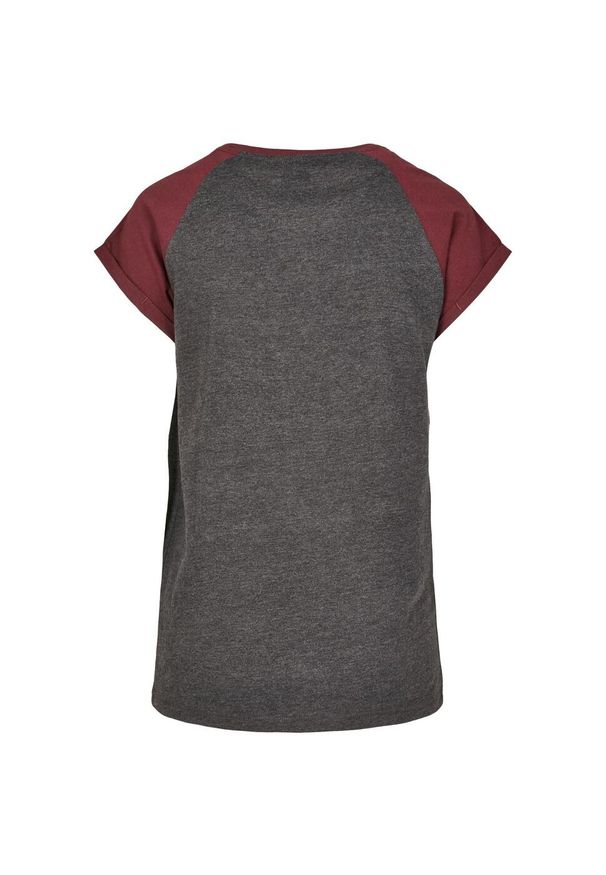 Urban Classics - T-shirt Damski Kontrastowy Raglanowy. Kolor: wielokolorowy, różowy, brązowy, szary, czerwony. Długość rękawa: raglanowy rękaw