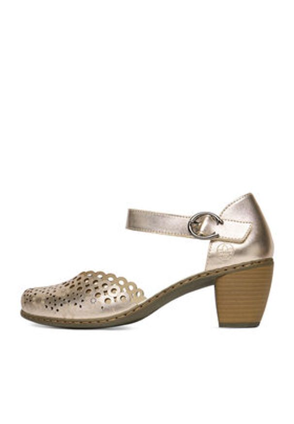 Rieker Półbuty CEO-40902-90 Złoty. Kolor: złoty. Materiał: skóra, syntetyk