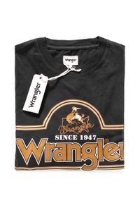 Wrangler - LONGSLEEVE WRANGLER LS SEASONAL LOGO TEE FADED BLACK W7B98FGV6 112131574. Długość rękawa: długi rękaw. Wzór: nadruk