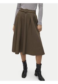 Vero Moda Spódnica trapezowa Tarisa 10318628 Brązowy Regular Fit. Kolor: brązowy. Materiał: syntetyk