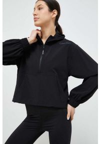 Calvin Klein Performance bluza treningowa Essentials kolor czarny z kapturem gładka. Typ kołnierza: kaptur. Kolor: czarny. Materiał: materiał. Długość: krótkie. Wzór: gładki #1