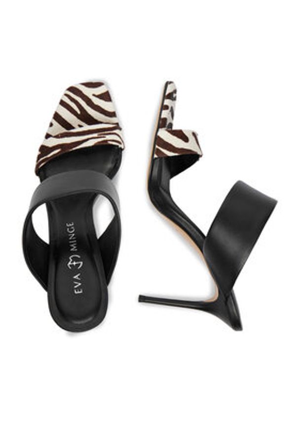 Eva Minge Klapki EO- MIRIAM-LT1916-1 Czarny. Kolor: czarny. Materiał: syntetyk, skóra