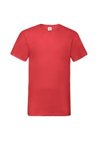 FRUIT OF THE LOOM - Męska Koszulka Z Dekoltem Valueweight. Kolor: czerwony