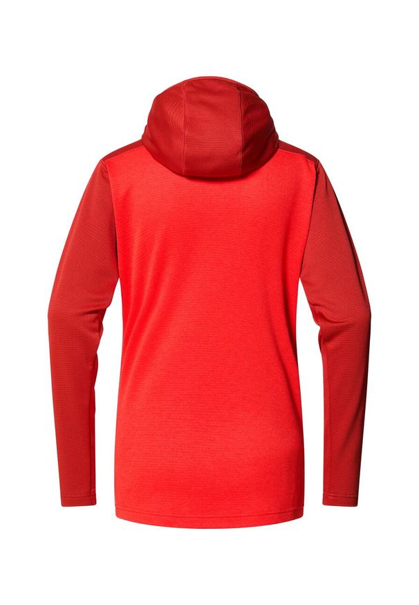 Haglöfs - Bluza techniczna damska ROC Flash Mid Hood. Kolor: czerwony. Styl: sportowy. Sport: turystyka piesza