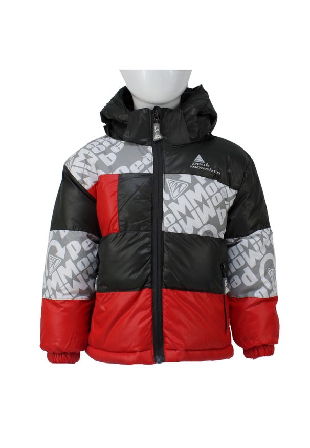 PEAK MOUNTAIN - Kurtka narciarska dla dzieci Peak Mountain Eleo. Kolor: wielokolorowy, szary, czerwony. Materiał: puch. Sezon: zima. Sport: narciarstwo