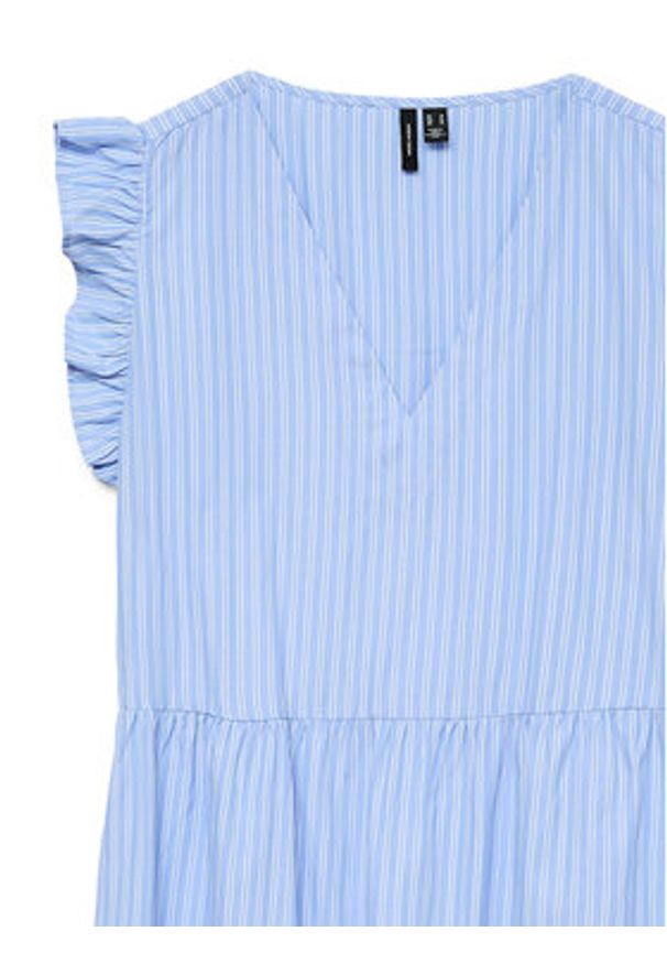 Vero Moda Sukienka codzienna 10325250 Niebieski Regular Fit. Okazja: na co dzień. Kolor: niebieski. Materiał: bawełna, syntetyk. Typ sukienki: proste. Styl: casual