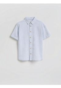 Reserved - Koszula z lnem - niebieski. Kolor: niebieski. Materiał: len
