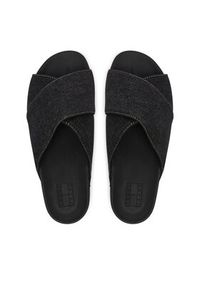 Tommy Jeans Klapki Tjw Comfort Slides Washed Denim EN0EN02898 Czarny. Kolor: czarny. Materiał: materiał #5