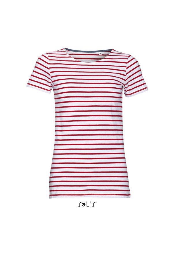 SOL'S - Koszulka damska Sol's Miles. Kolor: wielokolorowy, biały, czerwony