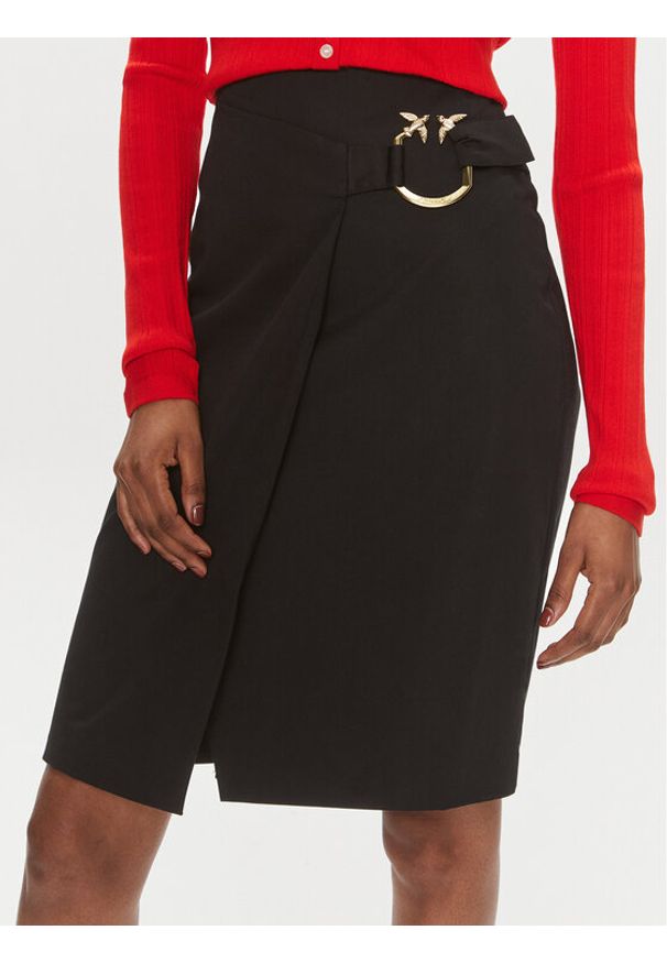 Pinko Spódnica mini Eurito 103081 A1L2 Czarny Regular Fit. Kolor: czarny. Materiał: bawełna