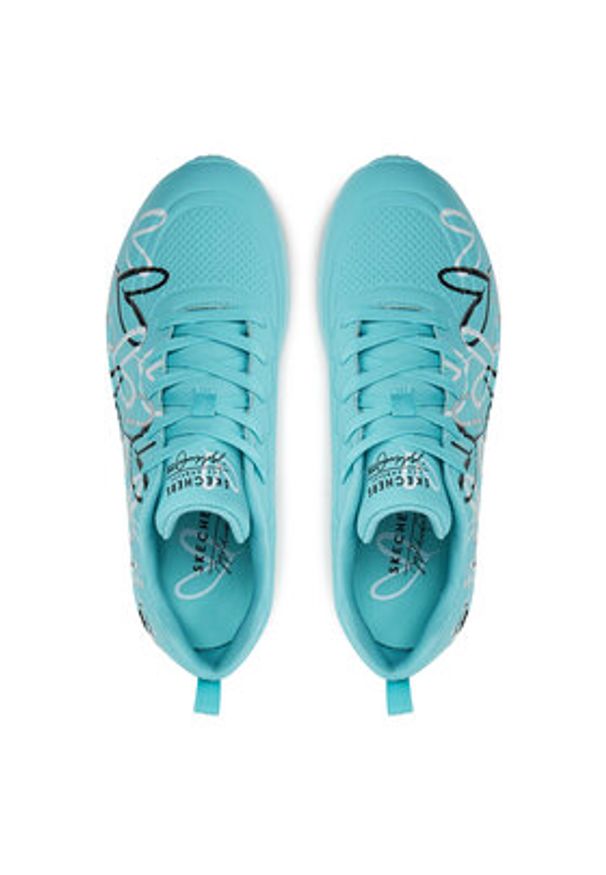 skechers - Skechers Sneakersy Uno Lite - Heart of Hearts 177977/TURQ Turkusowy. Kolor: turkusowy. Materiał: skóra