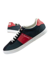 TOMMY HILFIGER - Buty sportowe trampki do chodzenia męskie Tommy Hilfiger. Kolor: czerwony, niebieski, wielokolorowy. Sport: turystyka piesza