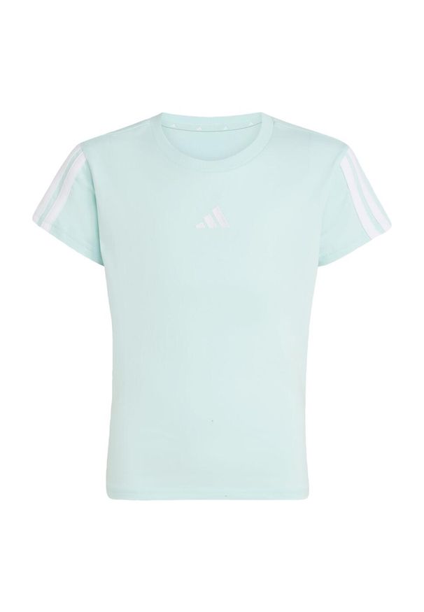 Adidas - Koszulka Essentials Kids. Kolor: biały, wielokolorowy, niebieski. Materiał: bawełna, materiał