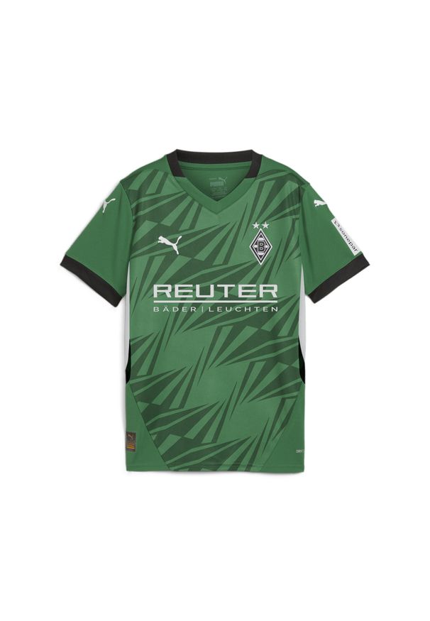 Puma - Młodzieżowa koszulka wyjazdowa Borussia Mönchengladbach 24/25 PUMA. Kolor: biały, wielokolorowy, zielony