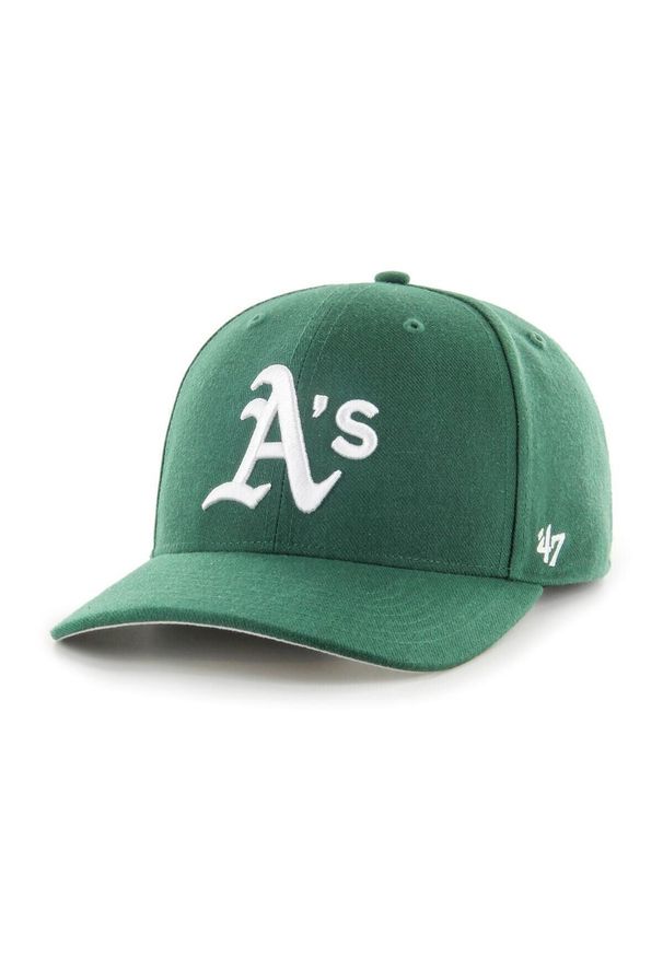 47 Brand - Brand `47 czapka z daszkiem Oakland Athletics Dark Green Cold Zone zielony OSFM. Kolor: zielony