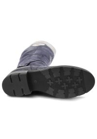 Granatowe Kozaki Karino Damskie Wygodne Obuwie. Okazja: na spacer. Kolor: niebieski. Materiał: zamsz, skóra. Sezon: jesień. Styl: elegancki #6