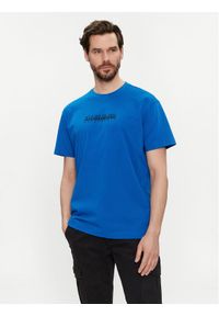 Napapijri T-Shirt NP0A4H8S Niebieski Regular Fit. Kolor: niebieski. Materiał: bawełna