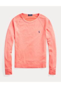 Ralph Lauren - RALPH LAUREN - Różowa bluza Spa z logo. Typ kołnierza: polo, bez kaptura. Kolor: różowy, wielokolorowy, fioletowy. Materiał: bawełna, materiał. Długość: długie. Wzór: haft #2