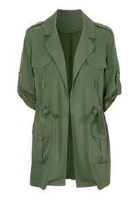 Cellbes Marynarka w stylu wojskowym z diagonalu wiskozowego khaki female zielony 62/64. Kolor: zielony. Materiał: wiskoza. Wzór: melanż. Styl: militarny #1