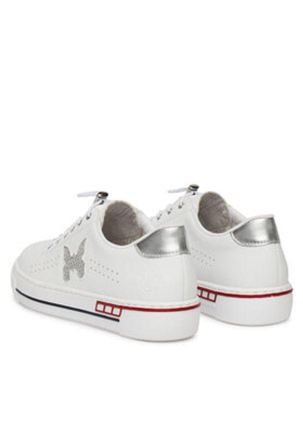 Rieker Sneakersy L8857-80 Biały. Kolor: biały. Materiał: materiał, syntetyk