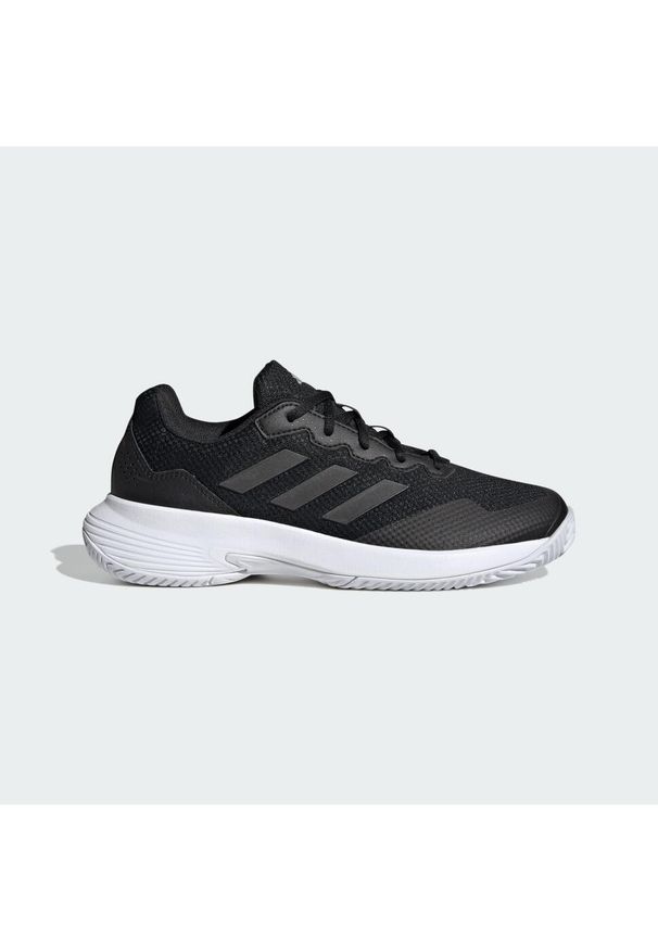 Adidas - Gamecourt 2.0 Tennis Shoes. Kolor: szary, czarny, wielokolorowy. Materiał: materiał. Sport: turystyka piesza, tenis