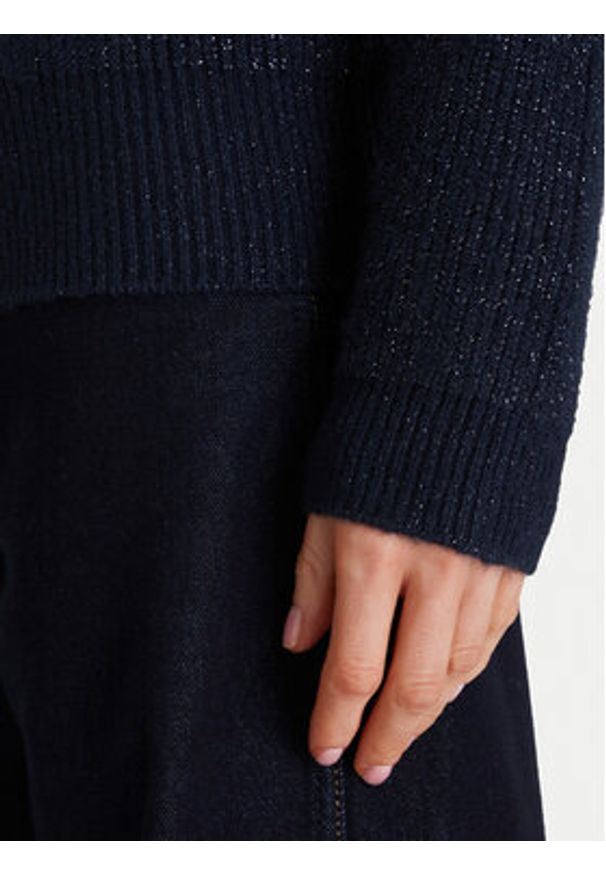 Morgan Golf 232-MSTORI Granatowy Regular Fit. Typ kołnierza: golf. Kolor: niebieski. Materiał: syntetyk