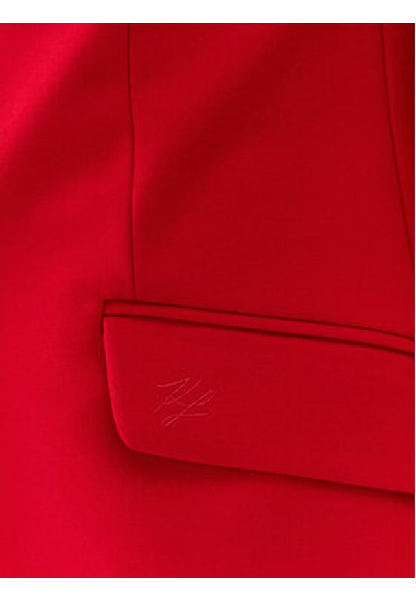 Karl Lagerfeld - KARL LAGERFELD Marynarka 230W1402 Czerwony Regular Fit. Typ kołnierza: dekolt w karo. Kolor: czerwony. Materiał: syntetyk
