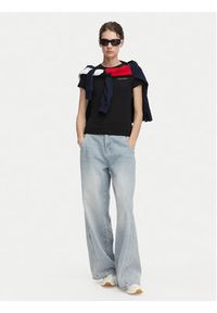 Tommy Jeans T-Shirt Ess Logo DW0DW23479 Czarny Slim Fit. Kolor: czarny. Materiał: bawełna #2