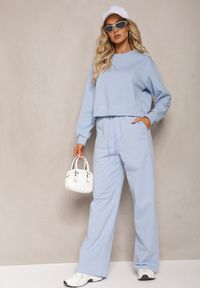 Renee - Jasnoniebieska Oversize Bluza z Bawełny o Krótkim Fasonie Sibolla. Kolor: niebieski. Materiał: bawełna. Długość: krótkie #5