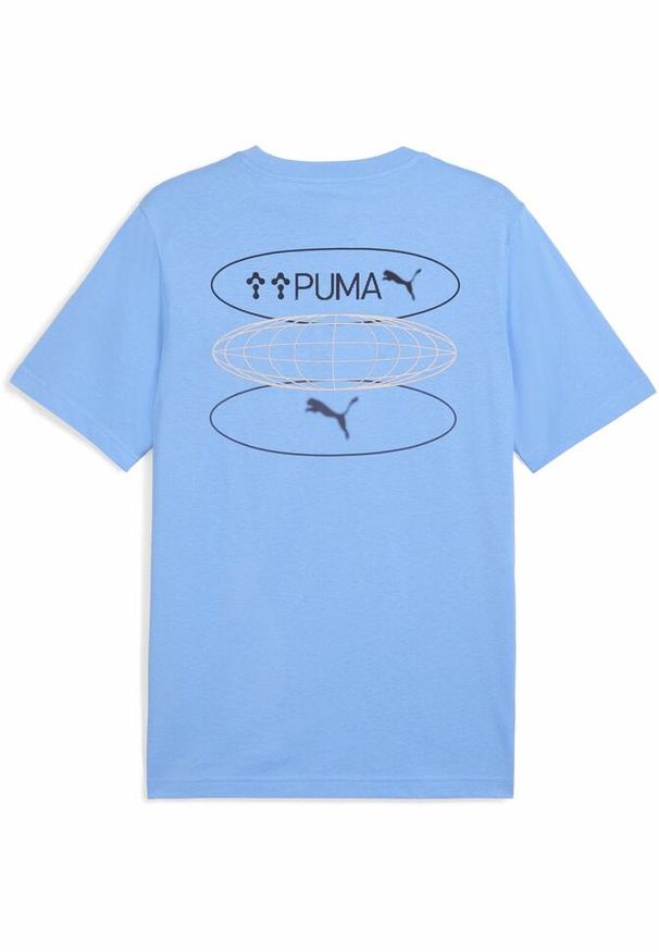 Puma - Męska koszulka Graphics 3 Circles PUMA Team Light Blue. Kolor: niebieski